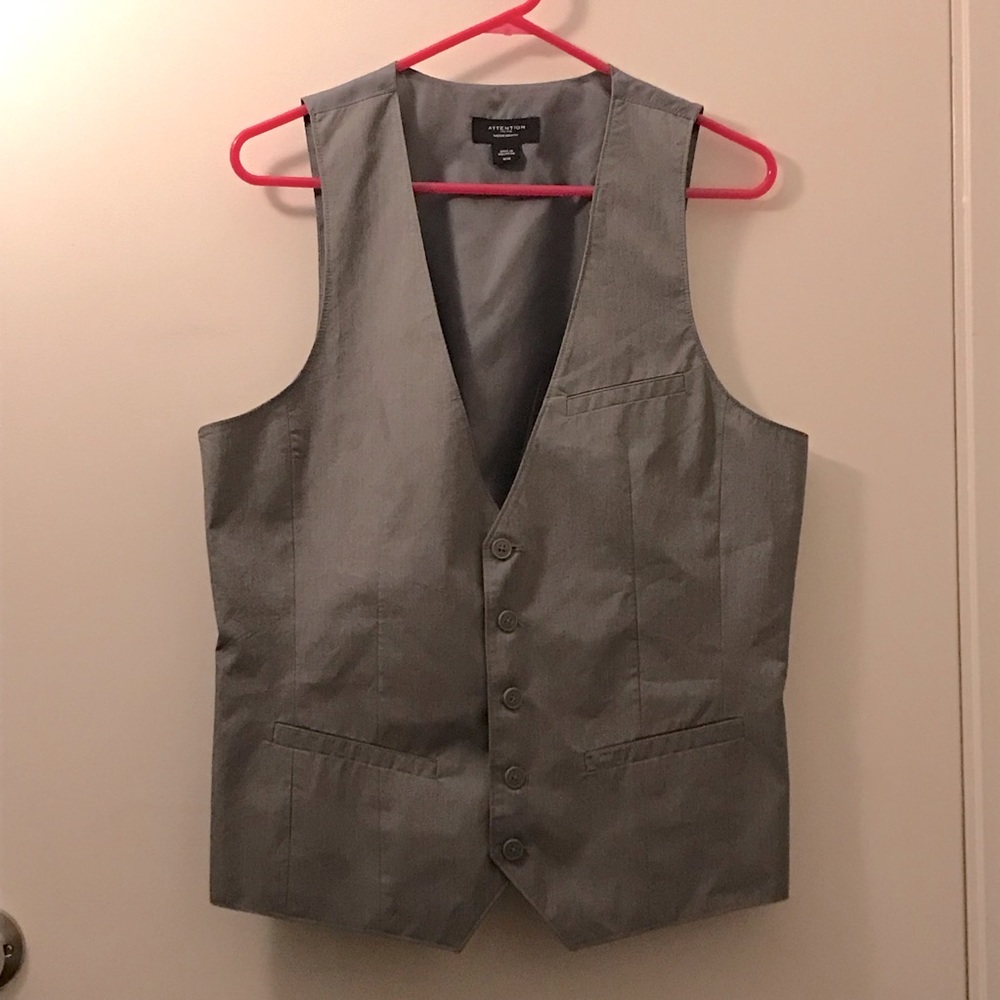 Gray Button-Up Vest Medium